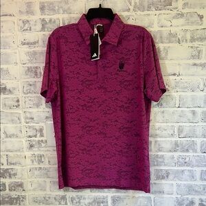 Adidas Golf Textured Short Sleeve Polo Shirt Pink Men's Size M NWT Marbella Golf
